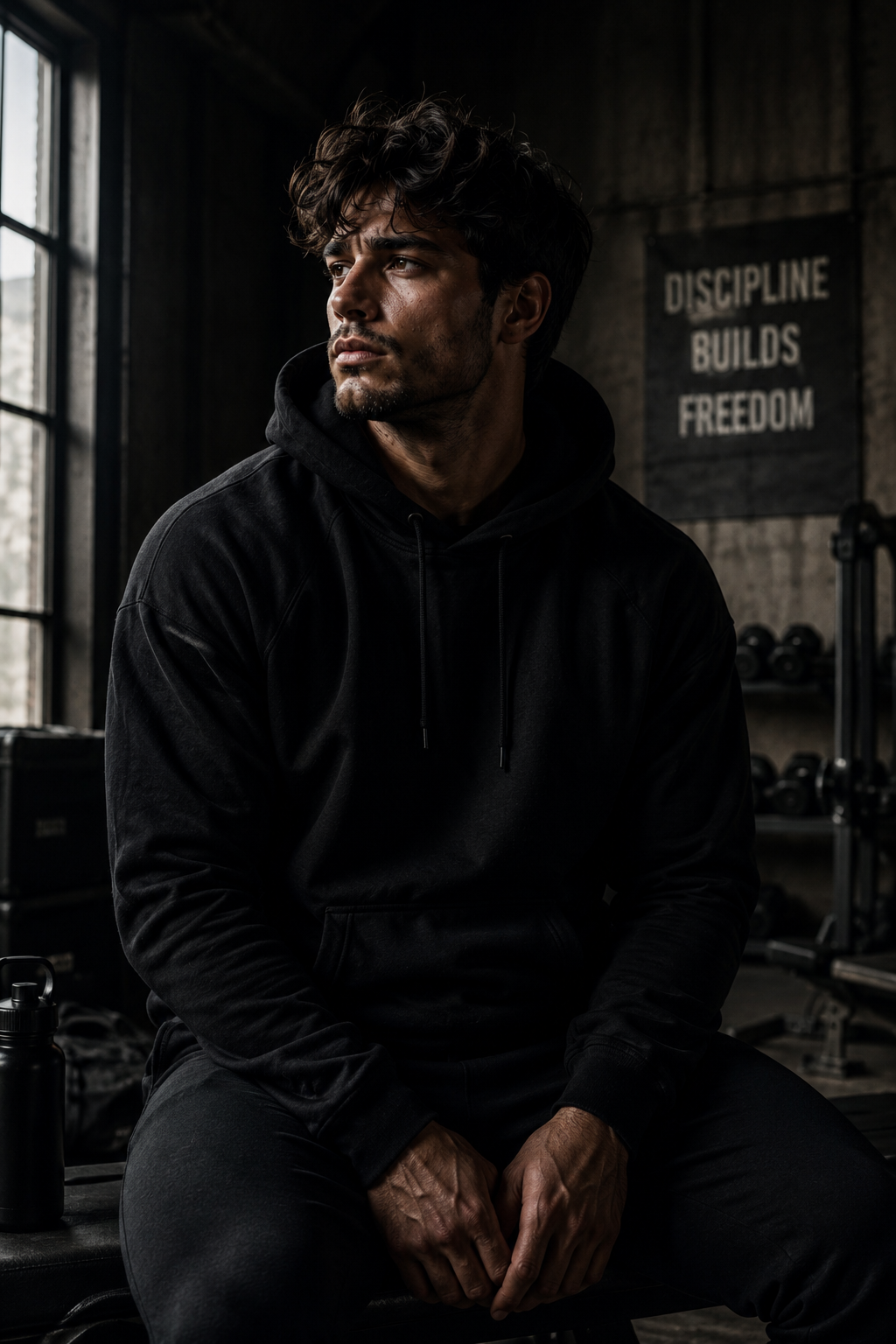 Noah, founder of UNDERDOG, in a black hoodie